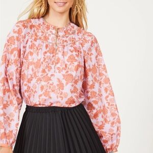 Caballero Emery Top in Woodblock Floral